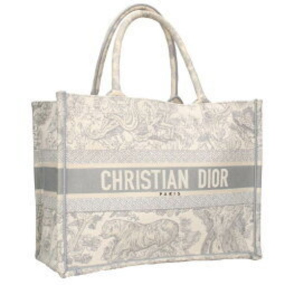 Dior DIOR M BOOK TOTE Toile Jouy all over jacquard bag white tone - Picture 1 of 5